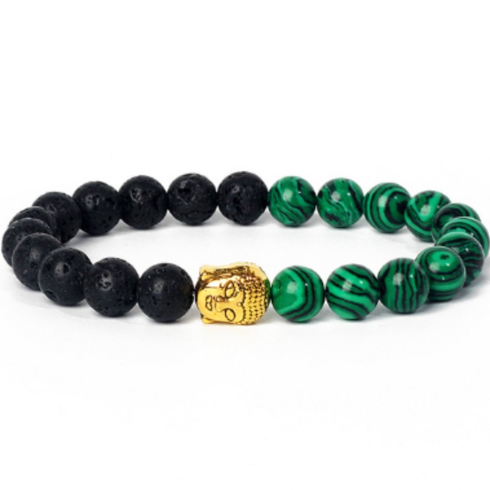 Buddha Bracelet,Malachite Bracelet,Lava Bracelet,2 Diff.Stones Bracelet,Buddha